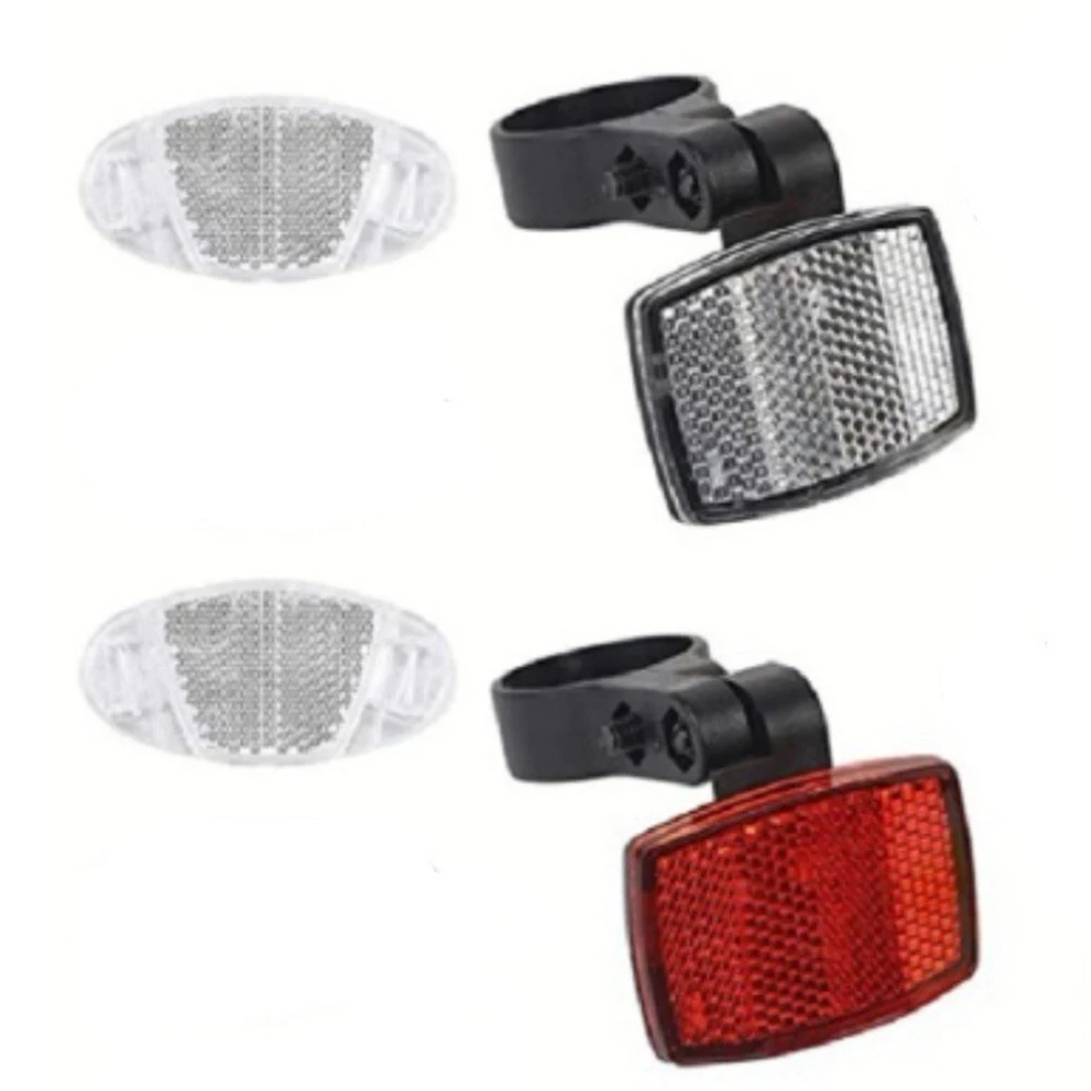 

Bicycle Front Rear Spokes Reflector Set Bike Warning Reflectors With Brackets Warning Light Safety Lens Cycling Accessories
