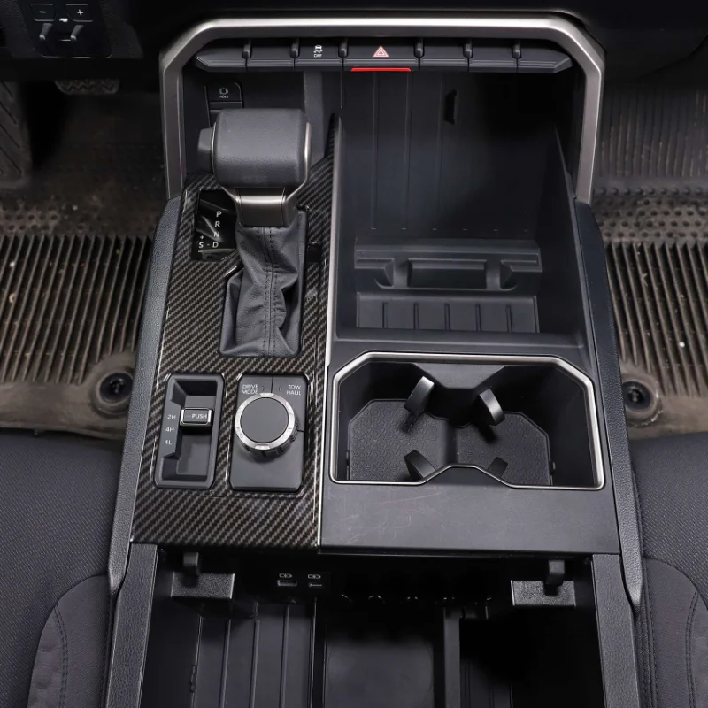 

For Toyota Tundra/Sequoia 2022 2023 Carbon Fiber ABS Car Interior Console Gear Shift Panel Cover Trim Car Styling