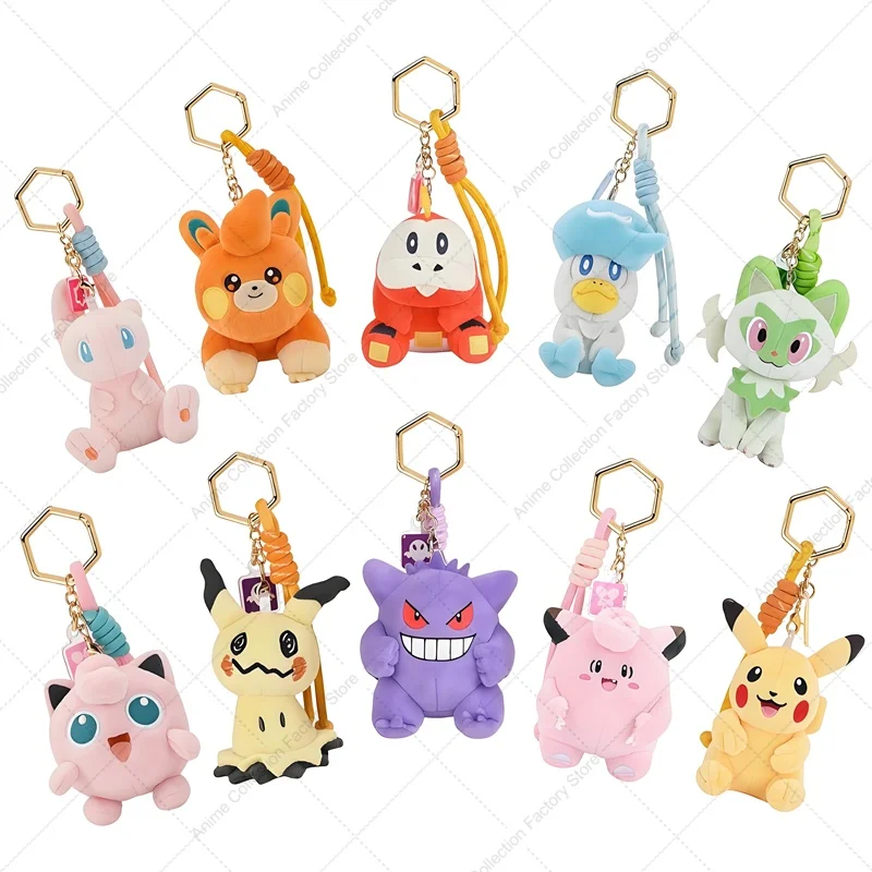 Фото Оригинальные плюшевые игрушки Pokemon Umbreon Mimikyu Gengar Snorlax, милые куклы Sprigatito Fuecoco Quaxly Pamo Peluche, подвески, подарки для детей №1