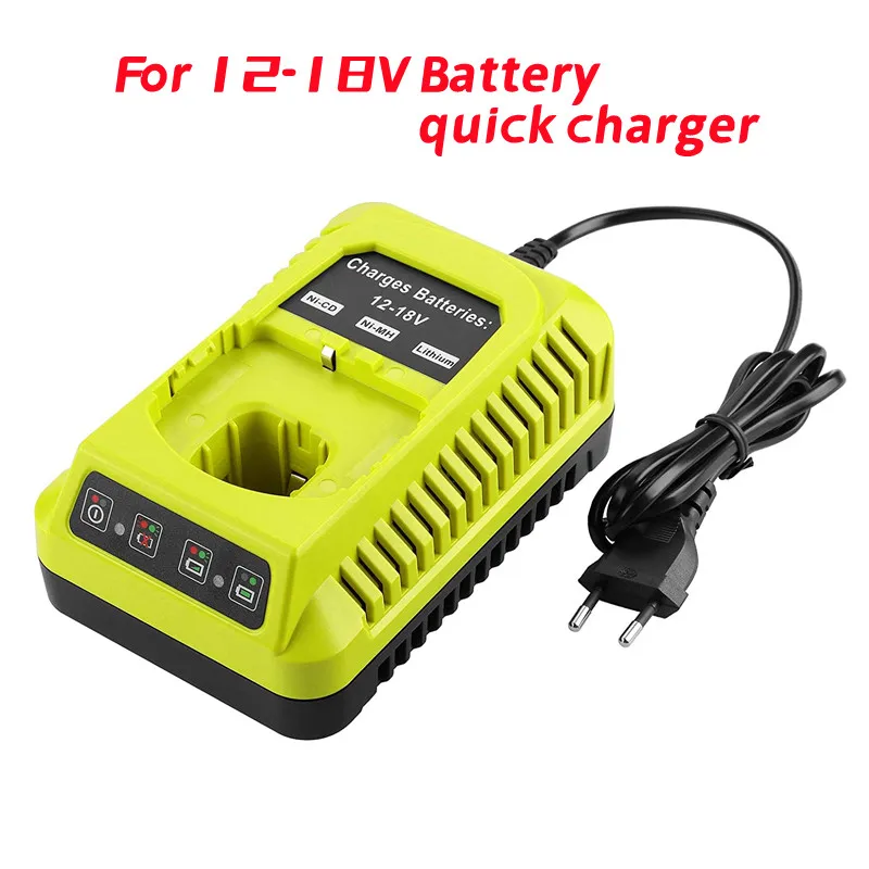 

1-2Pack 3A Battery Charger Ni-CD Ni-Mh Li-ion 12V 14V 18V 3A Quick Battery Charger for Ryobi Battery P108 One Plus charger
