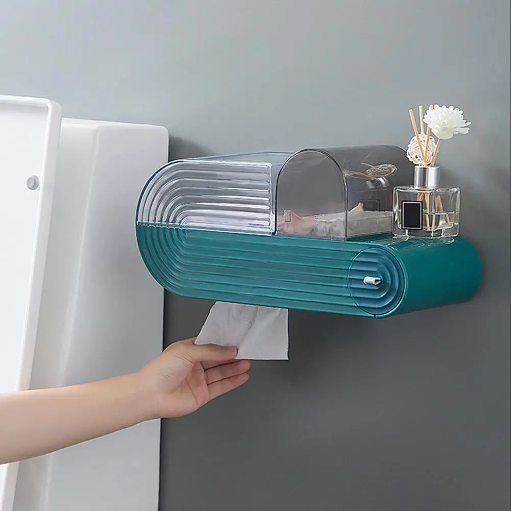 

Punch Free Lightweight Wall Hanging Stable Toilet Paper Holder Rack for Bathroom