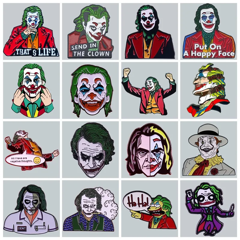 

Joker Arthur Fleck Enamel Brooch Pin Brooches Lapel Pins Alloy Metal Badge Denim Jacket Jewelry Accessories Fashion Gifts