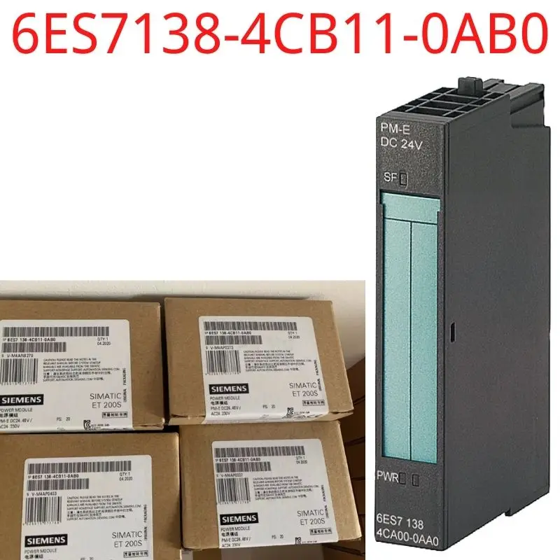 

6ES7138-4CB11-0AB0 Brand New SIMATIC DP, PM-E power modules for ET 200S, 24-48 V DC, 24-230 V AC, with diagnostics and fuse