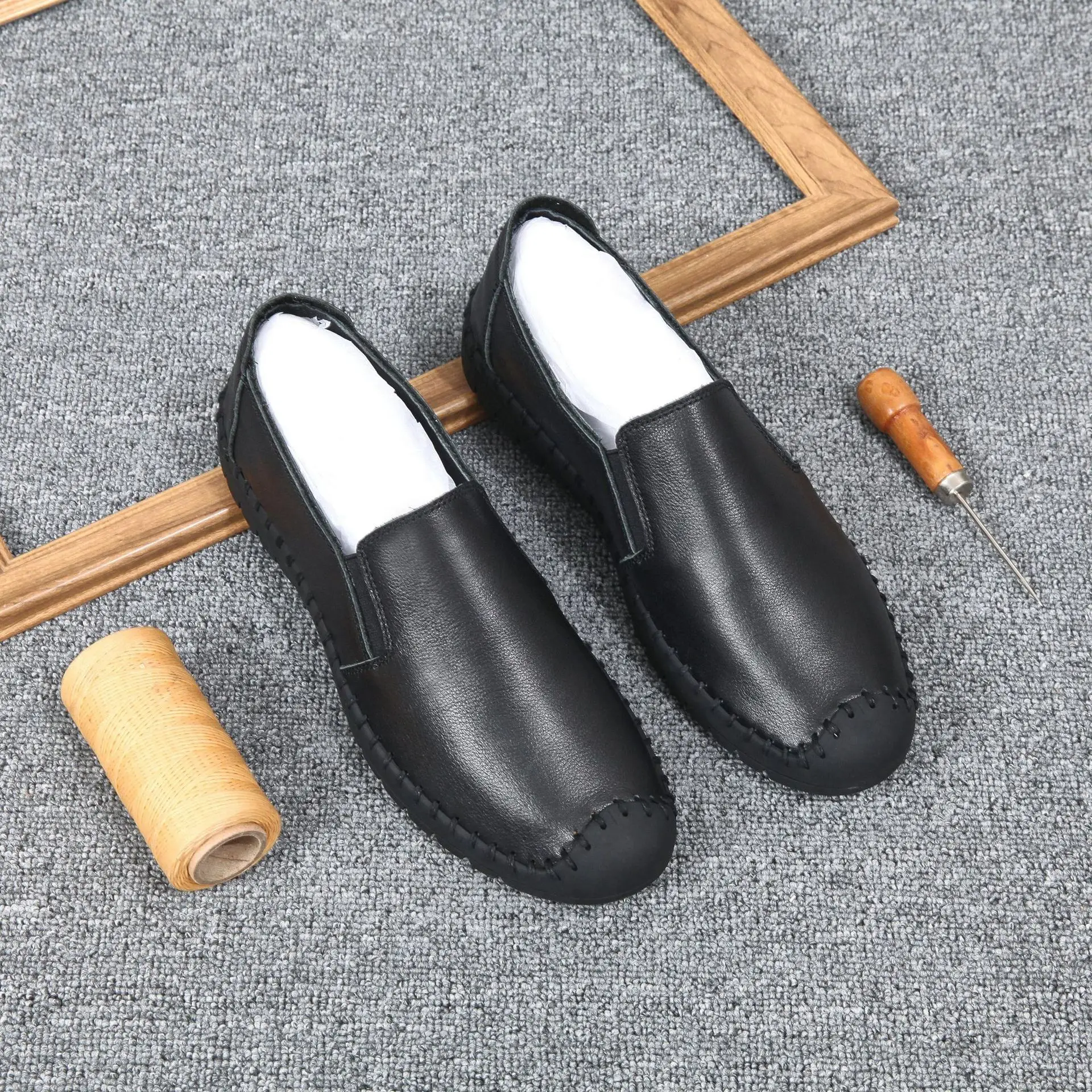 Туфли мужские кожаные с мягкой подошвой деловой стиль Повседневные Дышащие для