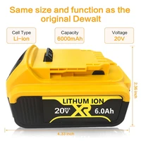 2022 100 new 20v 60 ah max xr batterie power tool ersatz f%c3%bcr dewalt dcb184 dcb181 dcb182 dcb200 20 v 6a 18volt 20 v batterie