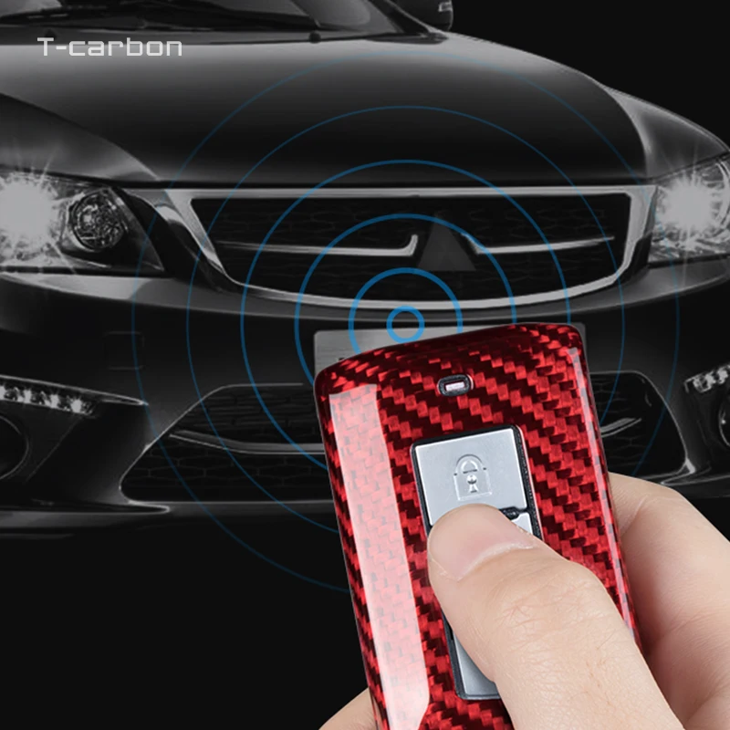 

High Quality Real Carbon Fiber Car Key Case Cover for MITSUBISHI OUTLANDER 3 Lancer 10 L200 ASX Colt Pajero sport ECLIPSE CROSS