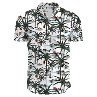 summer hawaiian style mens shirt 3d coconut tree print shirt for men casual fashion loose tops oversized beach short sleeve 5xl