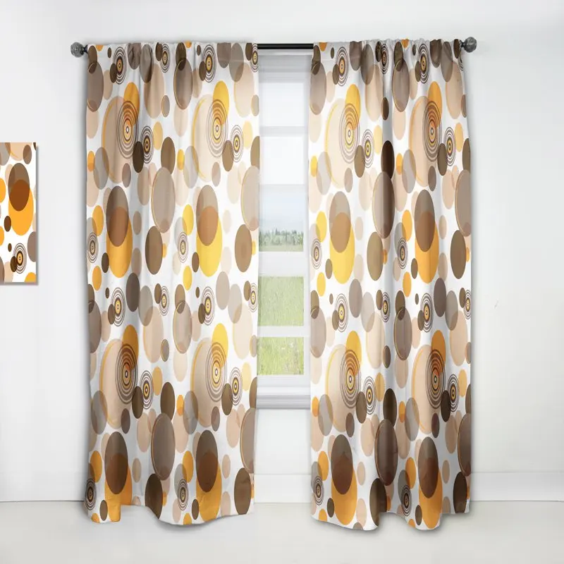 

Circular Dance X' Mid-Century Modern Curtain Panel