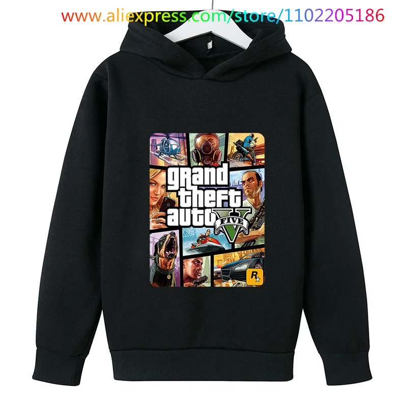 

Kids Hoodies Grand Theft Auto Gta5 Autumn Teenagers Sweatshirt For Boys Girls GT5 Game Children Fashion Coat Clothing 4-14 Years