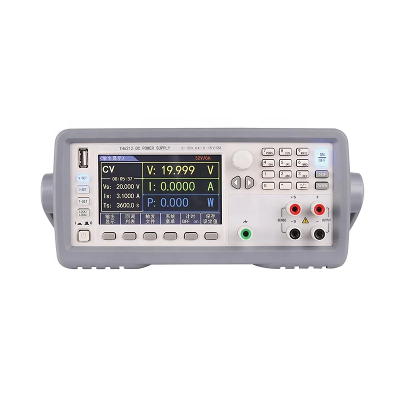 

TH6212 Dual Range Programmable DC Power Source F1: 32V/6A/192W, F2: 15V/12A/180W