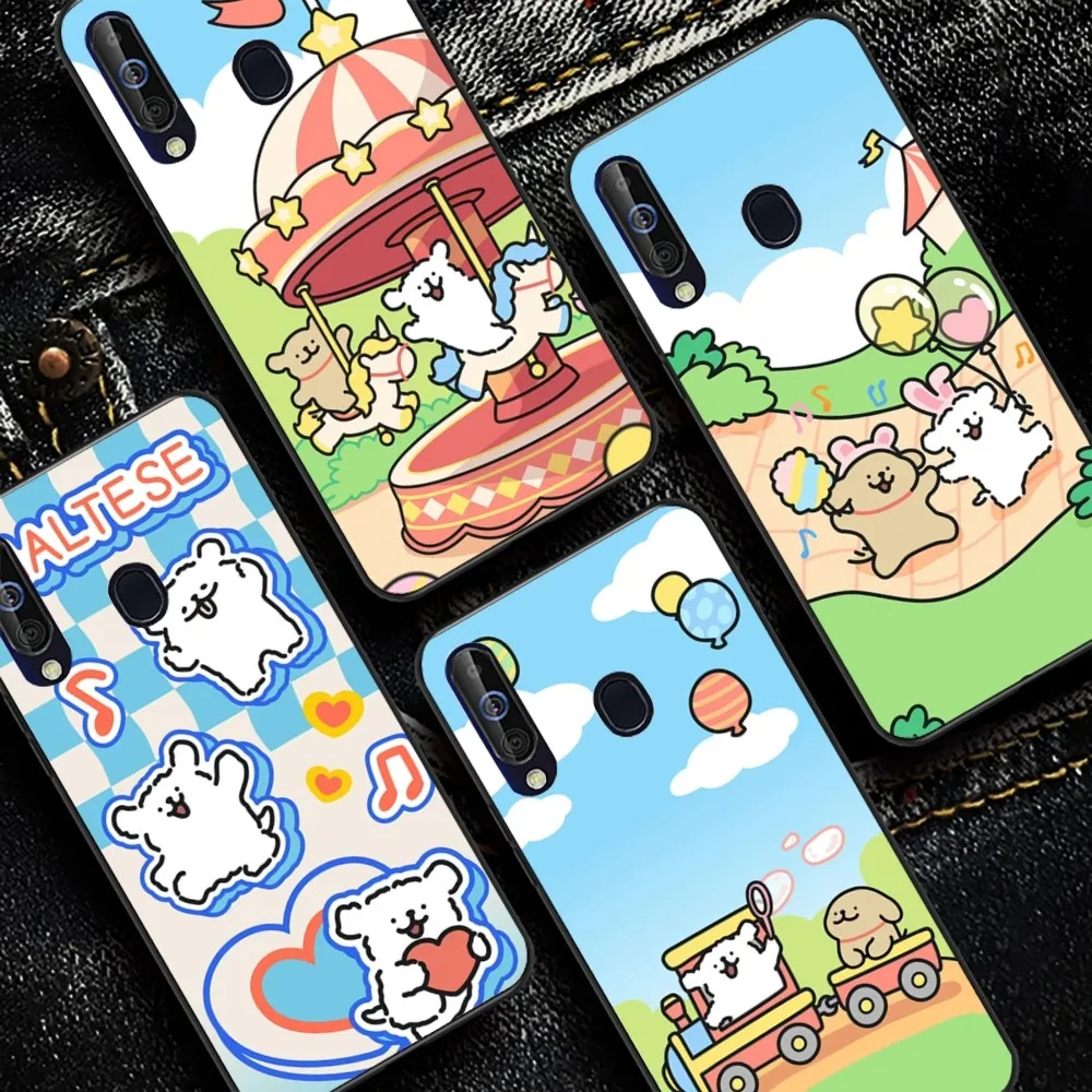 

line puppy Maltese cute Phone Case For Samsung A 10 11 12 13 20 21 22 30 31 32 40 51 52 53 70 71 72 73 91 13 shell