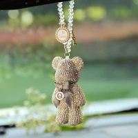 creative car cute bear rearview mirror pendant pendant decoration car bear pendant car accessories wholesale