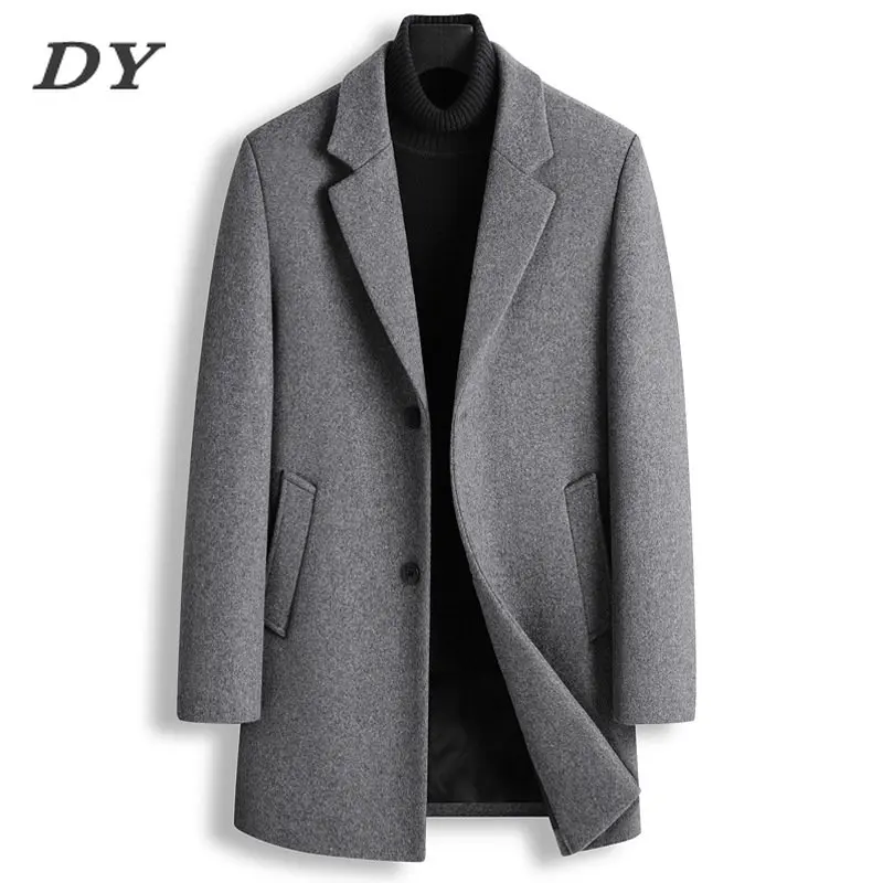 

2022 Men Wool & Blends Casual Business Thickened warmth Long Trench Coat Mens Leisure Overcoat Coats Jackets Winter Cloak Jacket