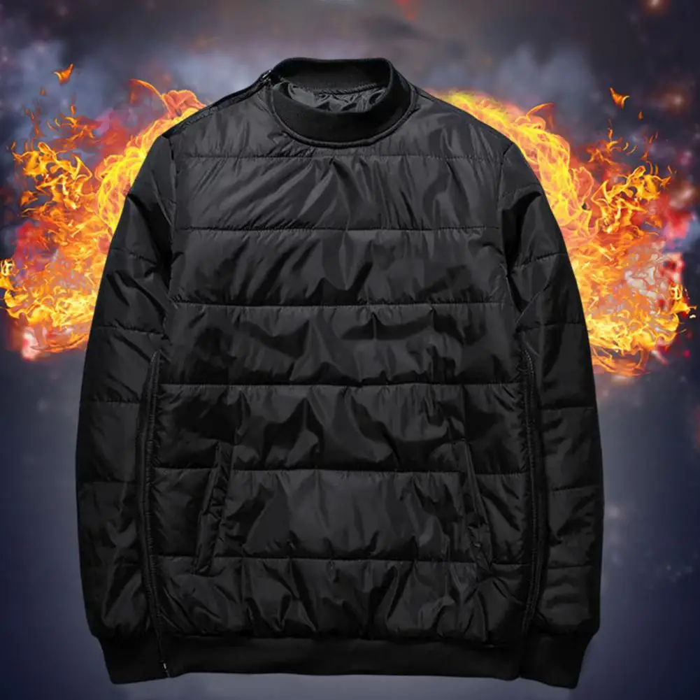 Stylish Men Coat Loose Men Sweatshirt Coat Long Sleeve Anti Wrinkle Side Zipper Jacket Windbreaker  Coldproof