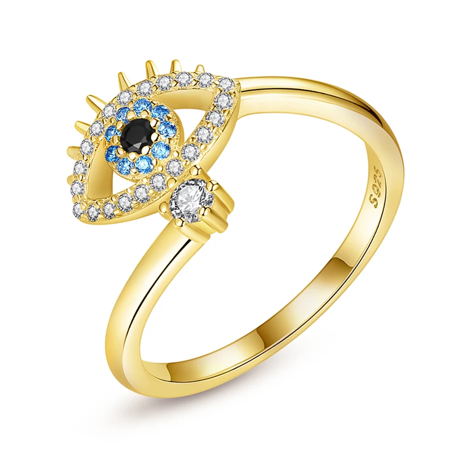 Обручальные кольца KALETINE кольцо Lucky Evil Eye женское из стерлингового серебра 925 пробы