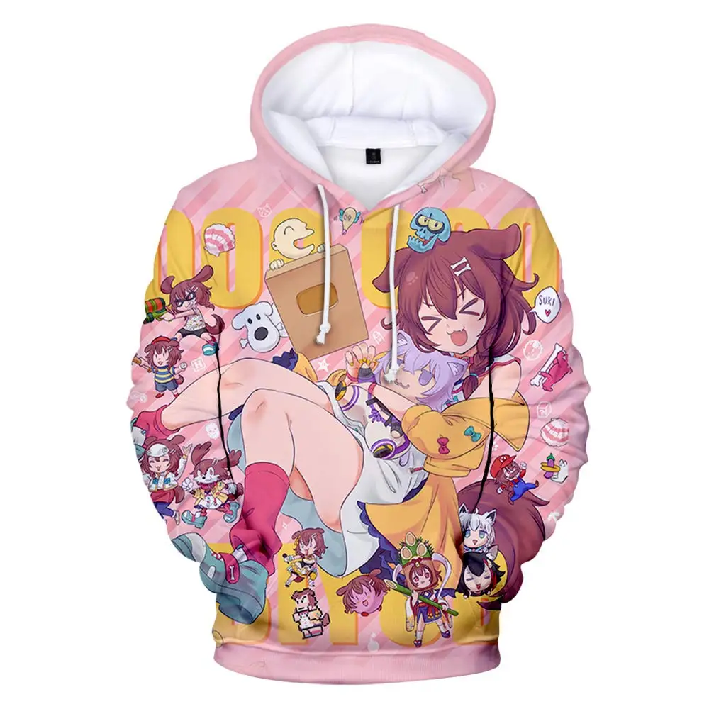 2022 толстовка Inugami Korone 3D Merch свитшот косплей Hololive геймеры аниме повседневная