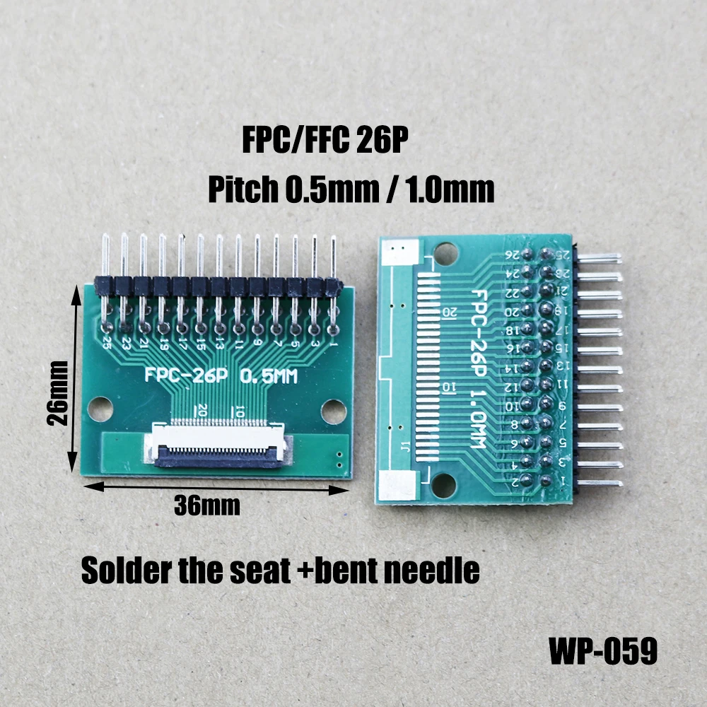 

1pc 0.5mm 1.0mm To 2.54mm FPC FFC Adapter Board Connector Straight Needle And Curved Pin 6 8 10 12 20 24 26 30 40 50 60 80 Pin