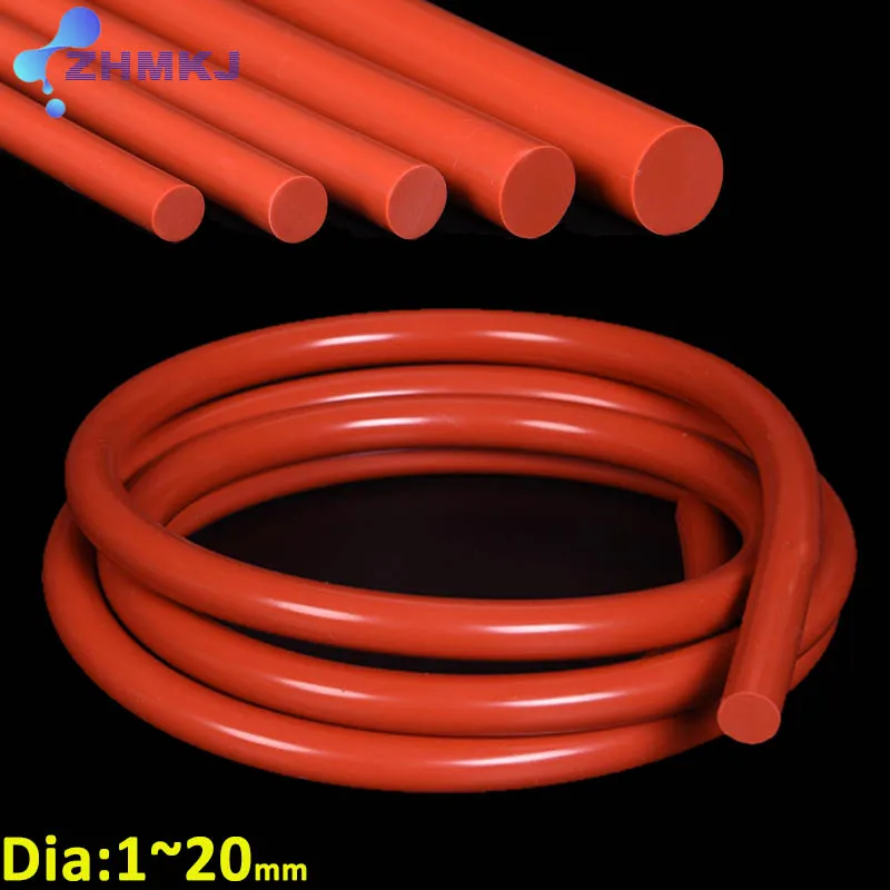 

Red Solid Silicone Seal Strips Rubber Gasket O Ring Cord High Temperature Waterproof Round Rod Dia 1/1.5/2/2.5/3/3.5/4/4.5~20mm
