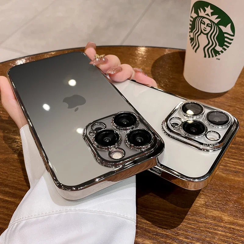 Прозрачный чехол для IPhone 15 14 13 12 11 Pro Max Plus Mini XS XR X