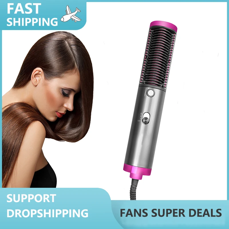Brush Ceramic Straightener Brush Salon Ionic Hair Brush
