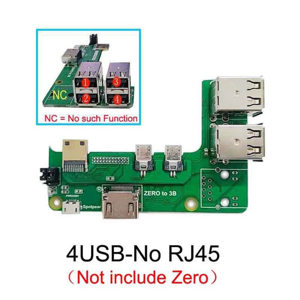 

Переходник интерфейса Zero для Raspberry Pi Zero 2 Вт к 3B Плата расширения Zero к Pi3 + USB-кабель Pi0 4USB-концентратор