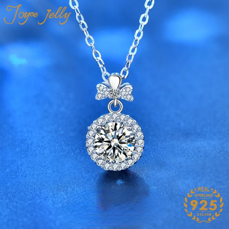 

JoyceJelly Moissanite 925 Sterling Silver Delicate Collarbone Necklace Female Minority Design Sense Chic Pendant Autumn Creative