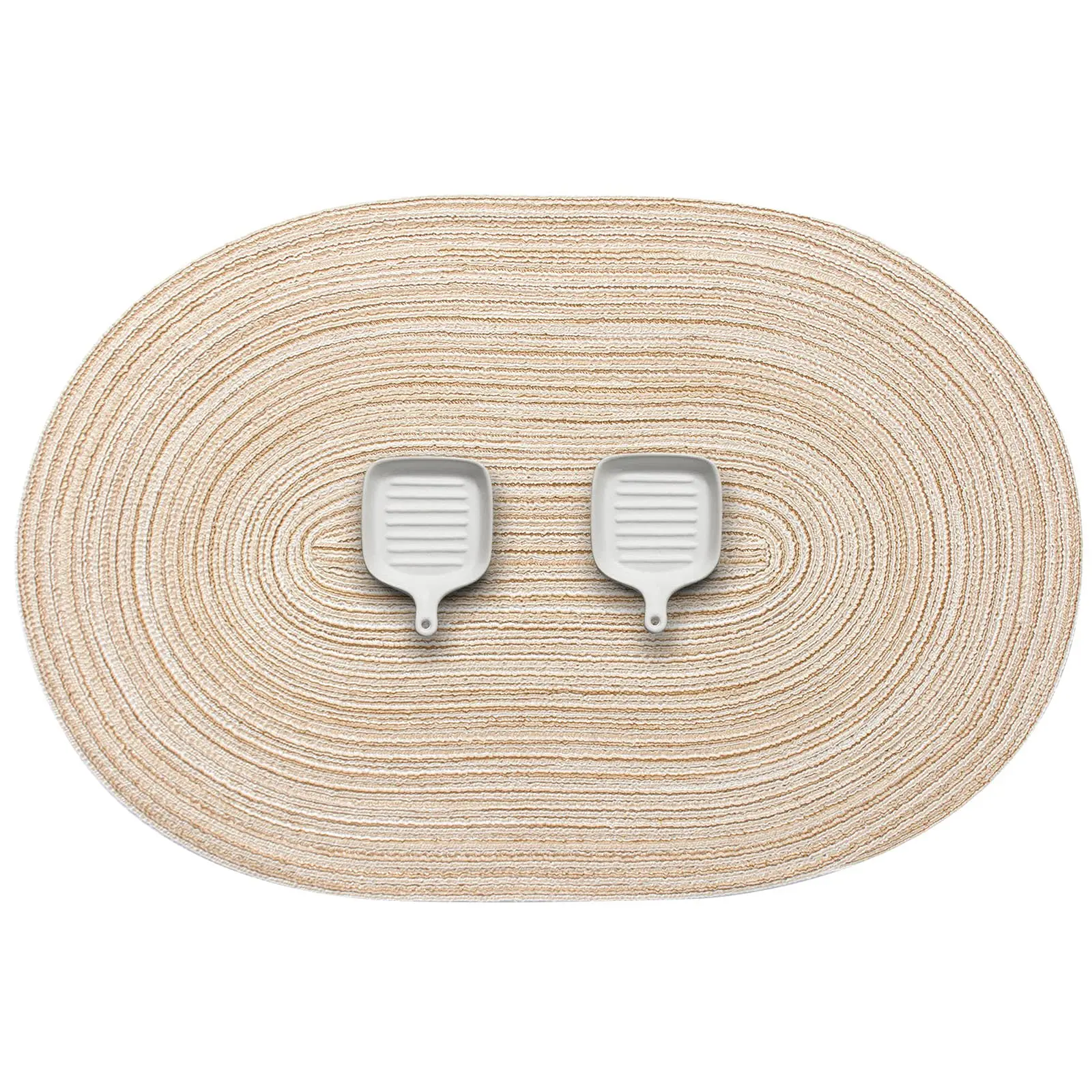 Овальные плетеные салфетки 19x13 дюймов, овальные настольные коврики для обеденных столов, натуральные тканые термостойкие коврики, набор из 6 предметов