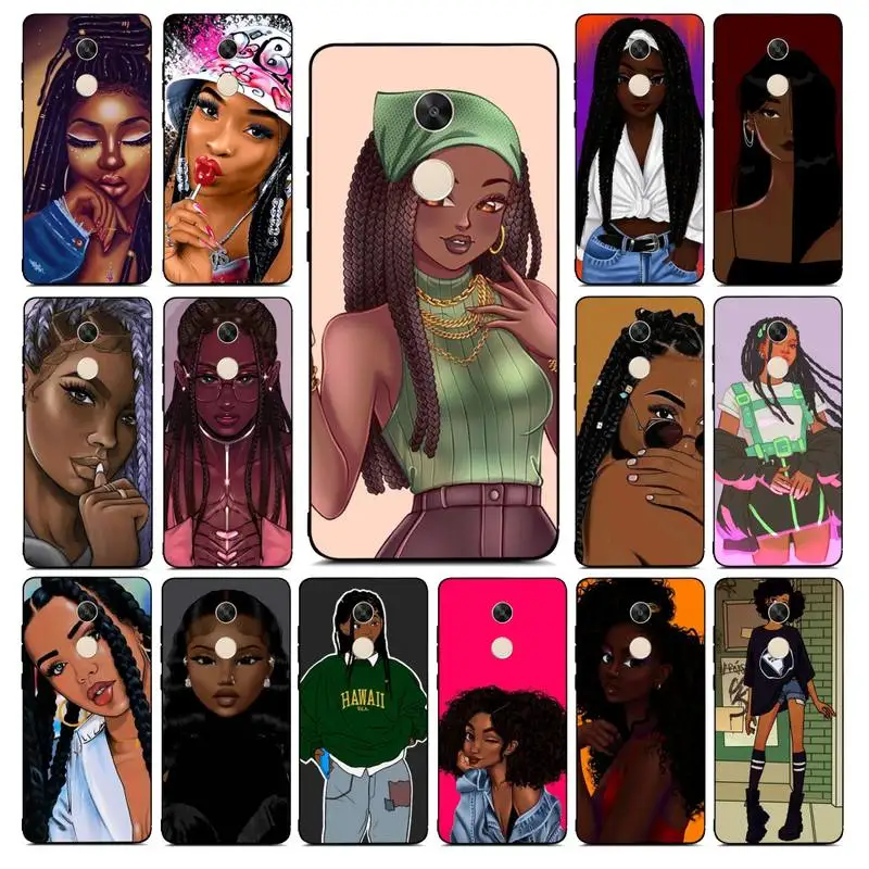 

MaiYaCa Fashion Black Girl Phone Case for Redmi Note 8 7 9 4 6 pro max T X 5A 3 10 lite pro