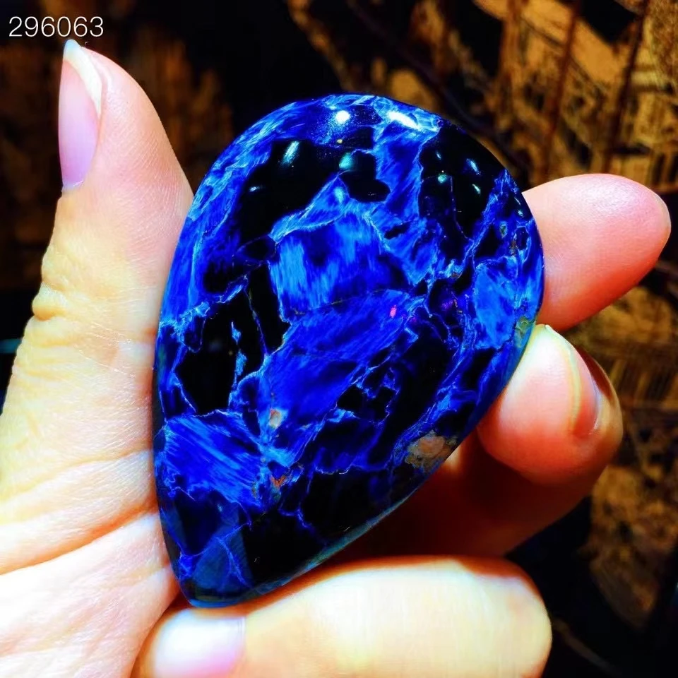 

Natural Blue Pietersite Rectangle Chatoyant Pendant 51.6x34x11mm Women Men Namibia Cat Eye Blue Pietersite Jewelry AAAAAA