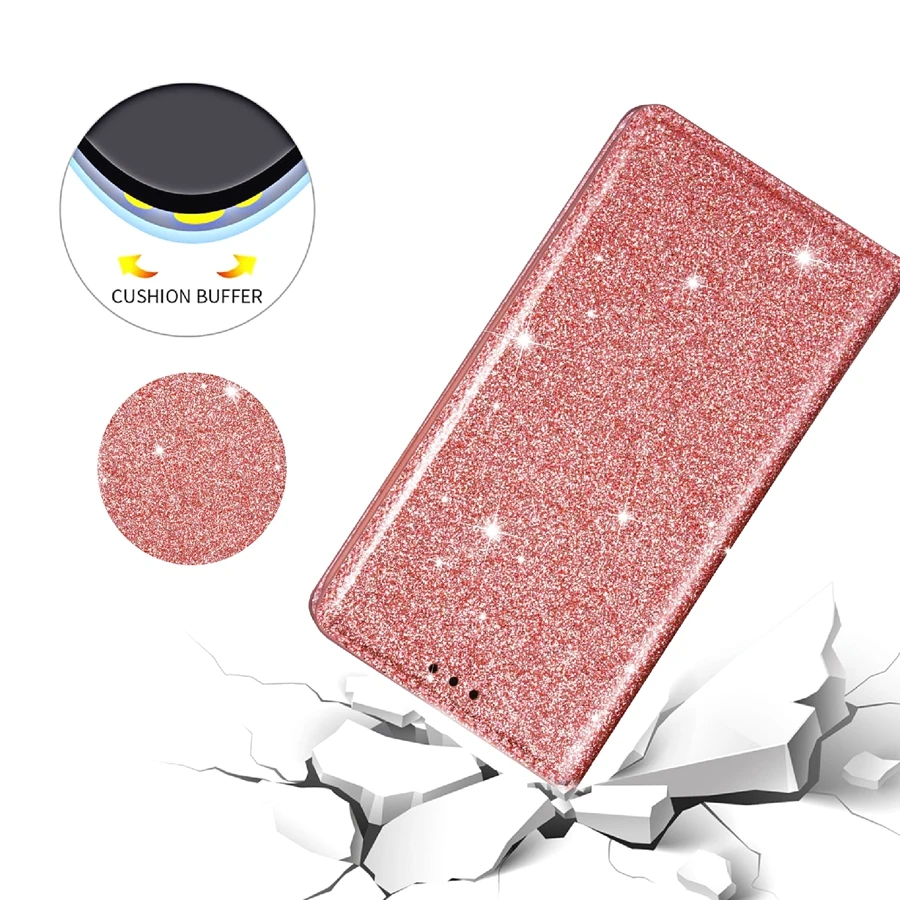 Wallet Bling Glitter Leather Flip Case For Huawei P40 P30 P20 P smart 2019 Mate 20 10 Pro Y7 Y6 2019 Honor 10 Lite 20S Cover