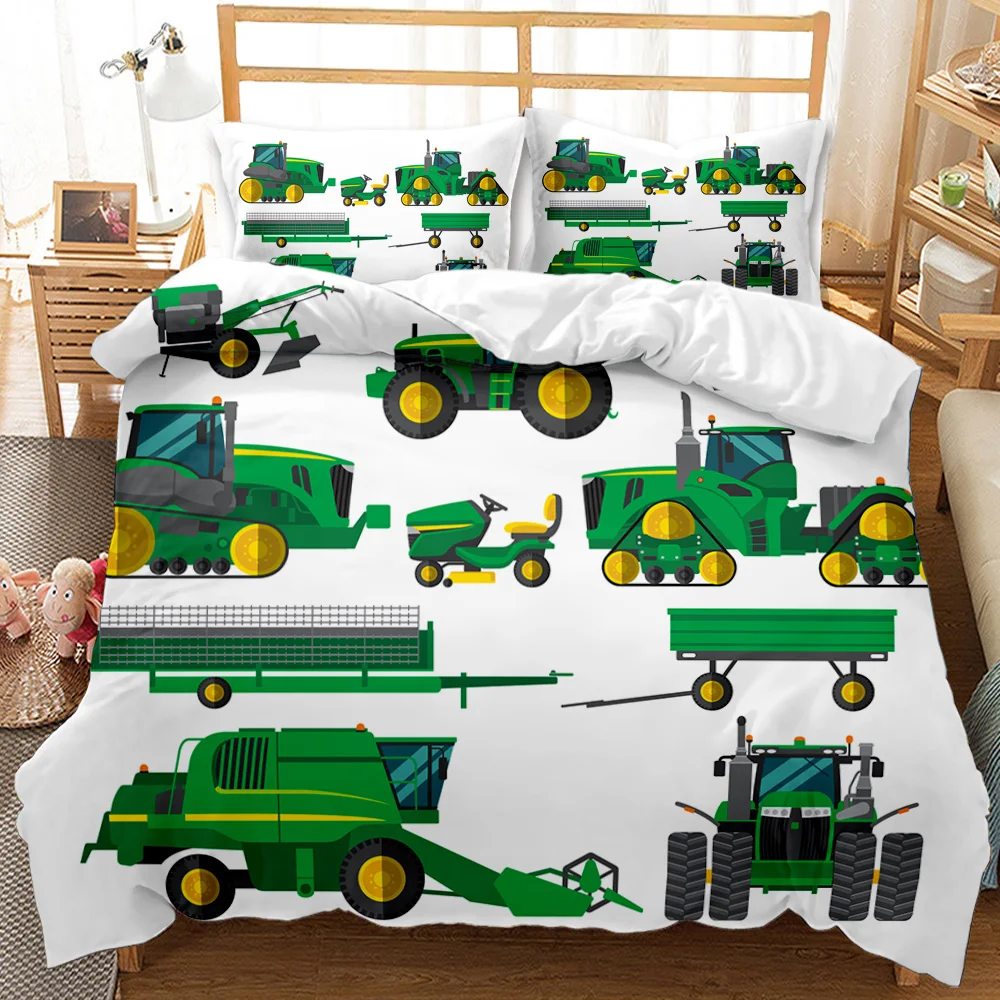 

Hot Sale 3D Cartoon Tractor Car Print Duvet Cover Teens Kids Bedding Set Comforter Covers And Pillowcase Queen King Size 2/3pcs