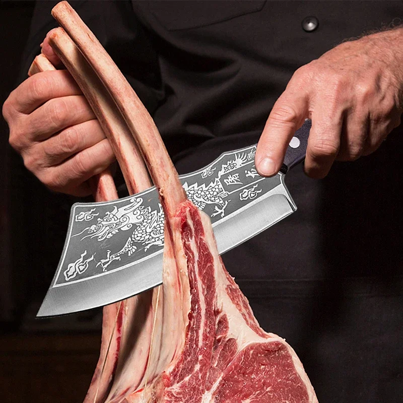 Кованый кухонный нож шеф-повара из высокоуглеродистой стали для нарезки мяса