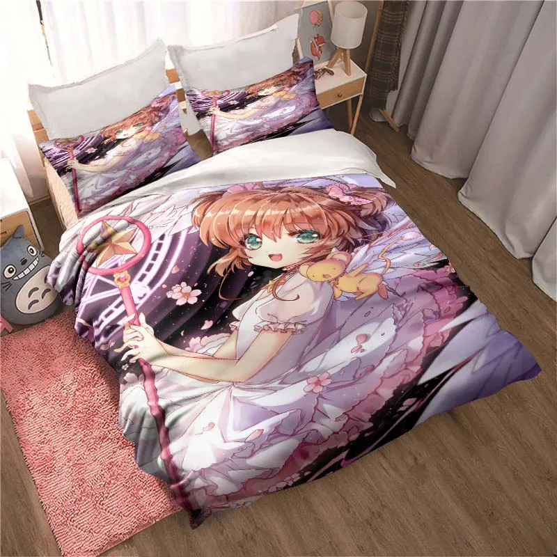 

Cardcaptor Sakura All Season Twin Bedding Set 3 Piece Comforter Set Bed Duvet Cover Double King Comforter Cover Home Textile