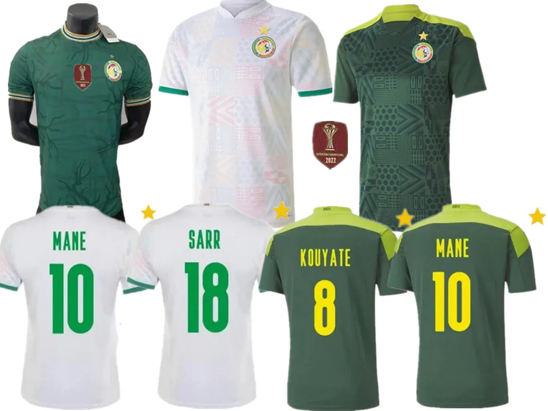 

21 22 Senegal Soccer jerseys 2021 2022 national 1 star home away MANE KOULIBALY GUEYE KOUYATE SARR Maillot de football Uniforms