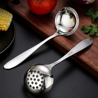 korean long handle deepen soup spoon colander stainless steel buffet serving tableware home tablespoons cooking utensils