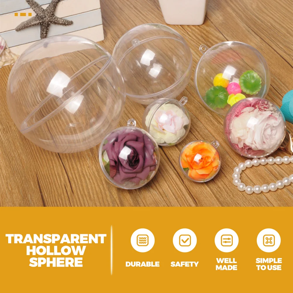 24Pcs Clear Plastic Fillable Ornament Sphere Capsules Decor 6cm | Christmas Ball Ornaments
