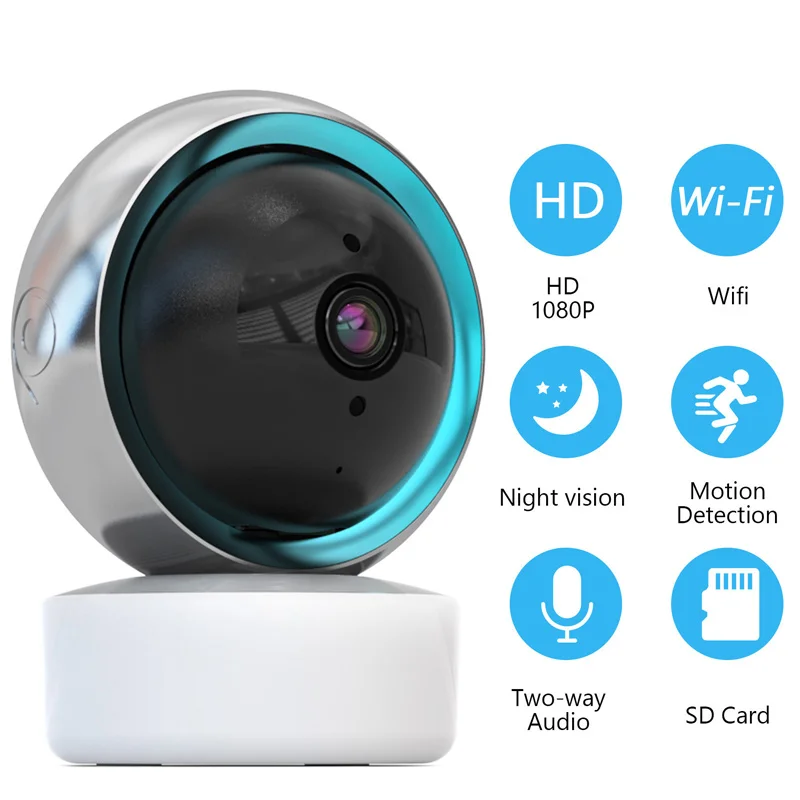 

HD 1080P WiFi Motion Detection lP Camera Wireless Night Vision Tuya APP Remote Control Home Indoor Monitoring Two-Way Audio