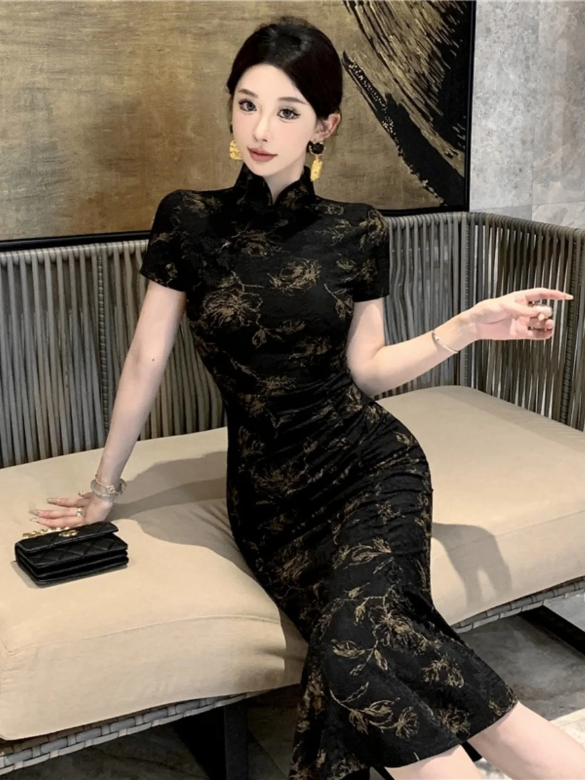 Miss Dai: элегантное светское платье в стиле ретро с улучшенным жаккардовым