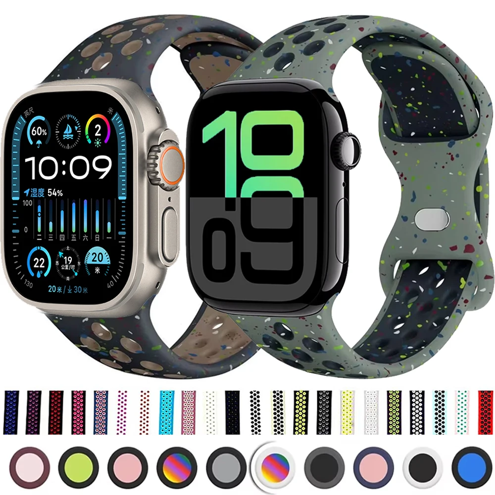 Фото Силиконовый ремешок Flash для Apple Watch 10 9 8 7 46 мм 45 мм 42 мм 41 мм Ultra 2 49 мм Браслет iWatch 6 5 4 SE 44 мм 40 мм Ремень №1