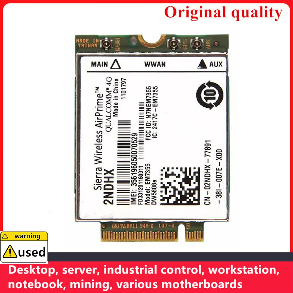 Беспроводная плата Dell DW5808E 4G LTE EM7355 Qualcomm WWAN NGFF, модуль 3G dw 5808E
