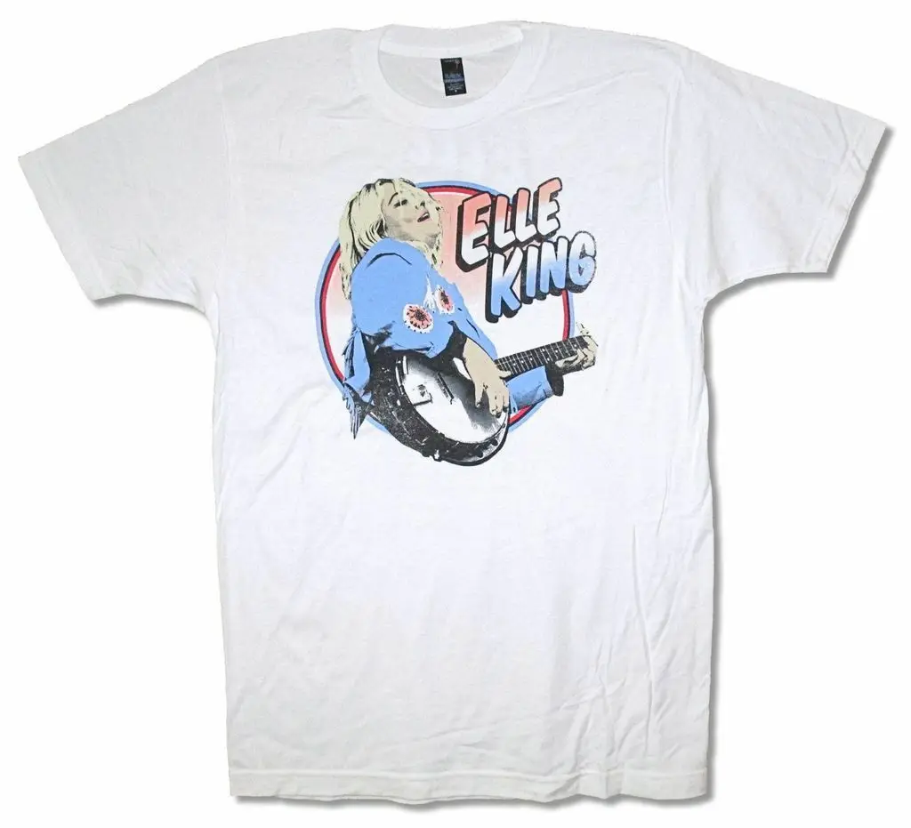 

Elle King Banjo Portrait Tour 2016 White T Shirt New Ex's and Oh's