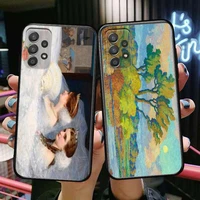 classic oils phone case hull for samsung galaxy a70 a50 a51 a71 a52 a40 a30 a31 a90 a20e 5g a20s black shell art cell cove