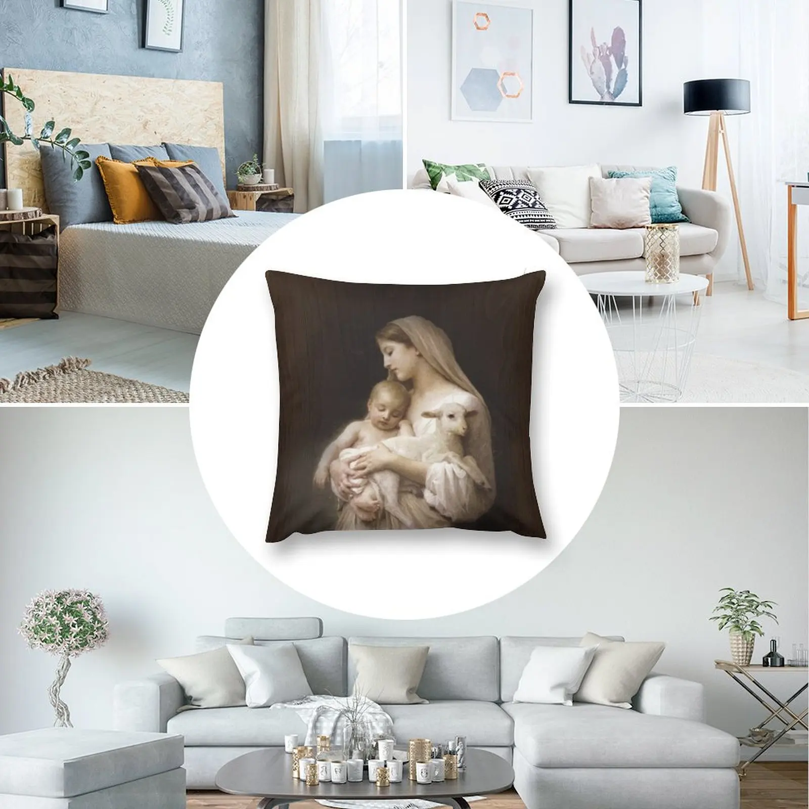 Мама с ребенком и овечьей кожей родная христианская женщина коричневый