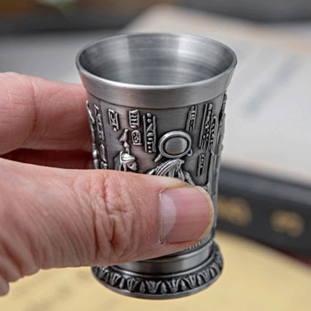 Whiskey Shot Glass Vintage Metal  Hand-Embossed Mini Cup Gift Decoration Ornaments Don