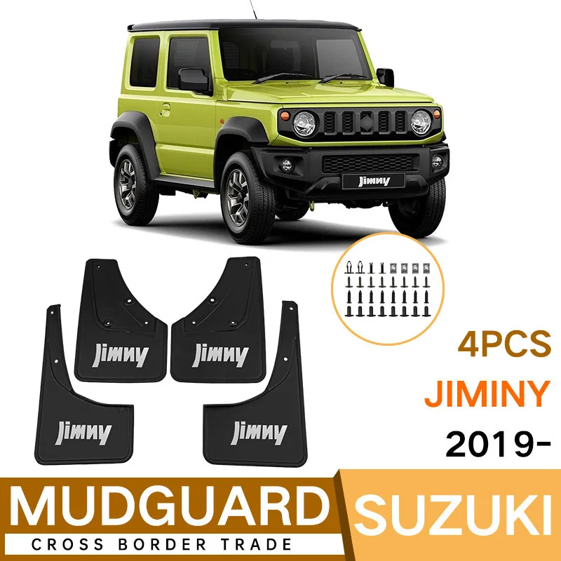 

Подходит для Suzuki Jimny 2019-2023, черное автомобильное брызговик с внешнеторговой кожаной трансграничной этикеткой