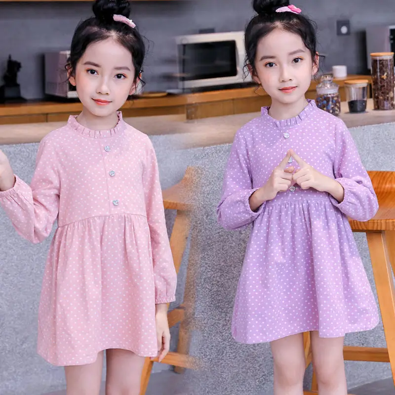 

Laura Kors Winter New Arrivals Girls Dresses Long Sleeve Ruffles Floral Pink Yellow Cute Sweet Baby Dress Vestidos 18M-6T
