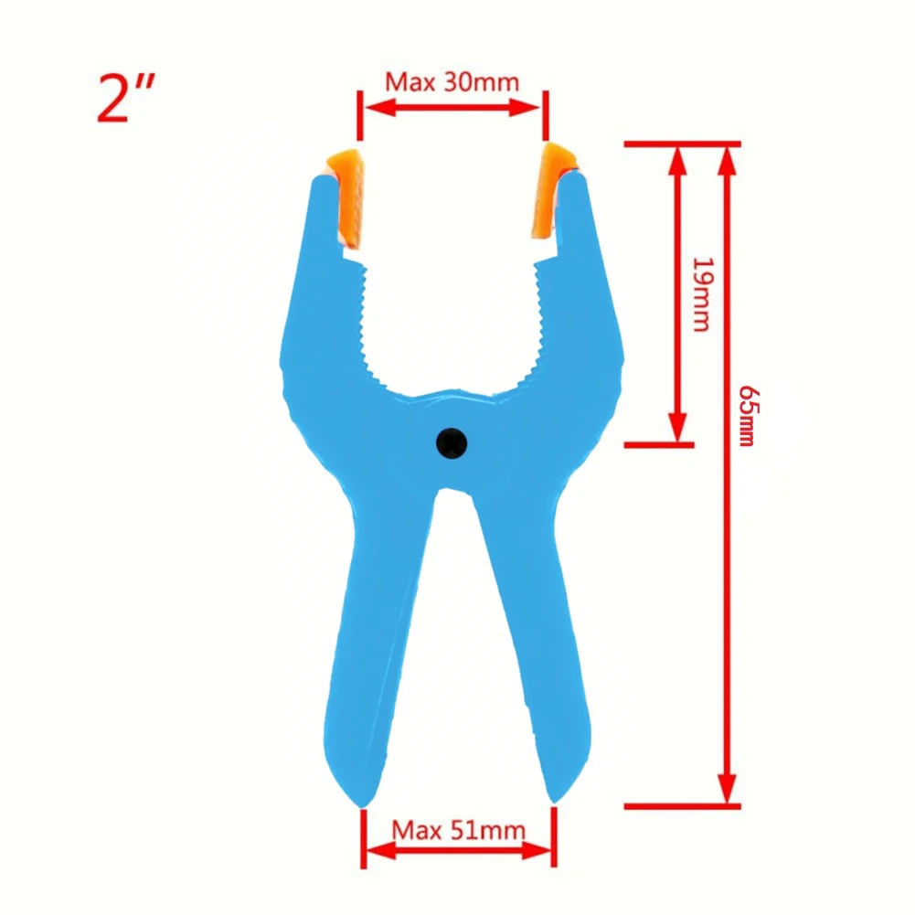 

Durable Hot sale New Practical Useful Spring Clamps 10pcs 2 inch Blue Cramps Heavy-duty Jaw Opening Nylon Grip
