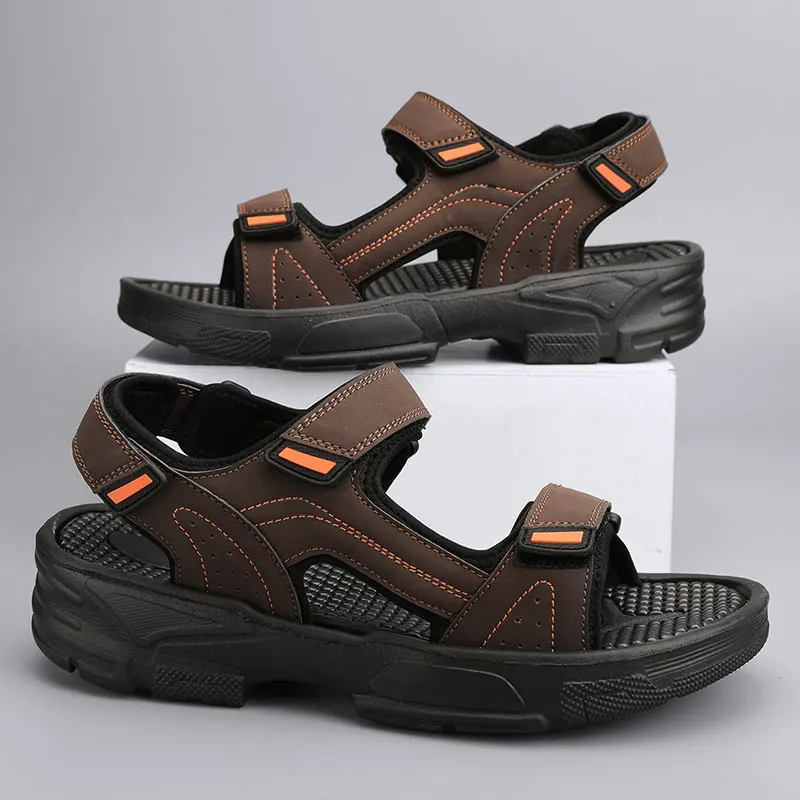 

High Quality Sandals, New Summer Sandals, Men's Outdoor Beach Shoes, Soft Sole, Personalized Sandals, Breathable Leather Sandals