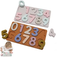 kids silicone 3d colorful number puzzle board baby 0 9 digital geometric montessori early learning educational toys for toddler
