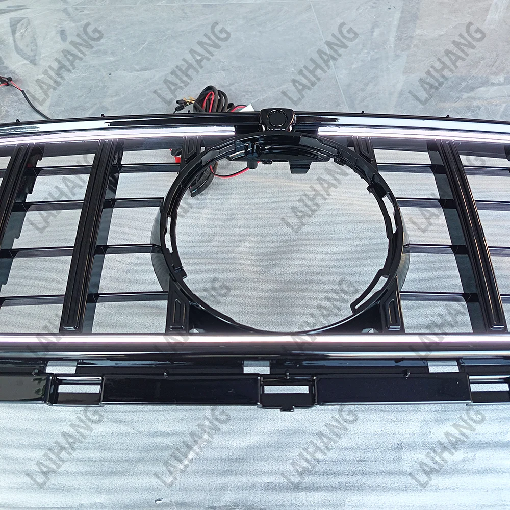 Фото Решетка переднего бампера автомобиля для Mercedes Benz E-Class W213 E200 E300 E220d 2021-2023 AMG GT Style со светодиодной подсветкой Racing Grill №3